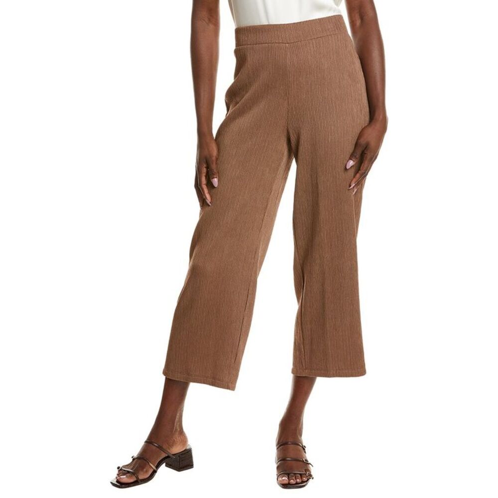 Anne Klein Womens  Wide Leg Crop Pant, Brown
